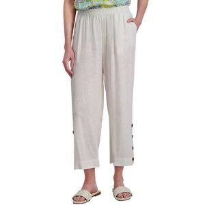 Stella Parker Womens Side Button Palazzo Cropped Pant